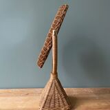 Vintage rattan table psyche mirror