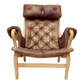 BRUNO MATHSSON LEATHER ARMCHAIR 1960.