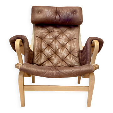 FAUTEUIL BRUNO MATHSSON CUIR 1960.