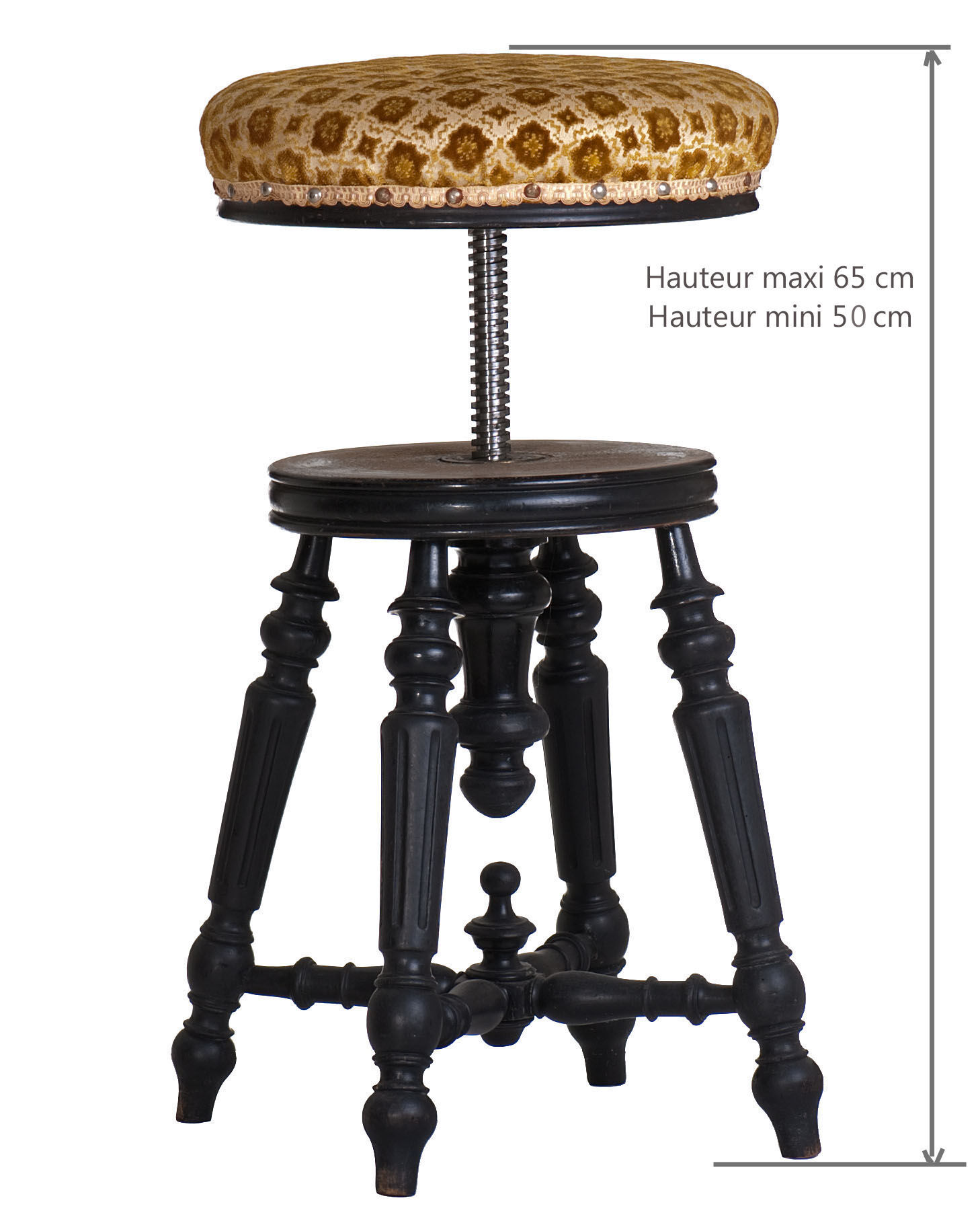 Adjustable seated piano stool Napoleon 3