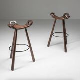 4 bar stools by Sergio Rodrigues, Brazilian design, circa 1970