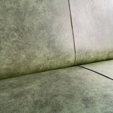 3-seater convertible sofa in green skai