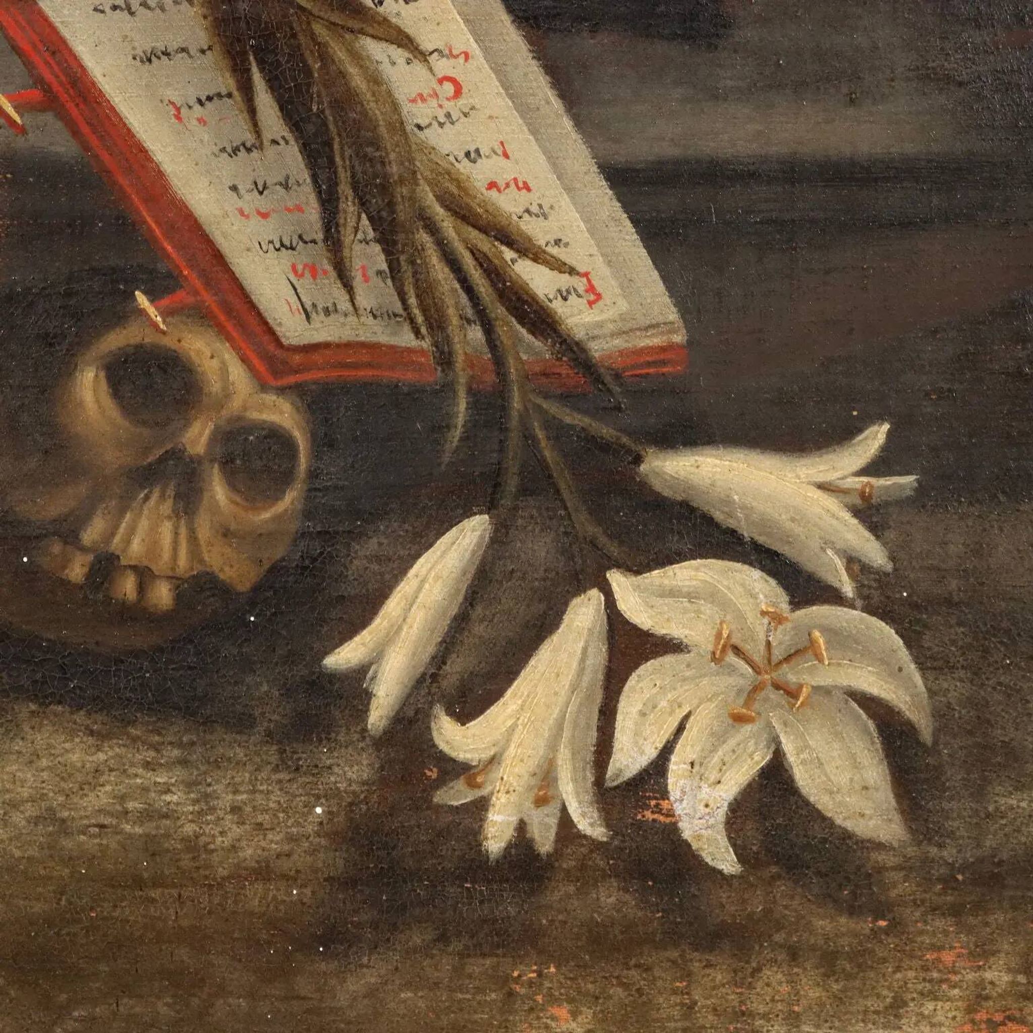 Ancient painting "Ecstasy of Saint Catherine of Siena" 17th century