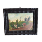 Old painting of a countryside landscape