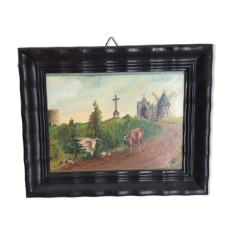Old country landscape painting