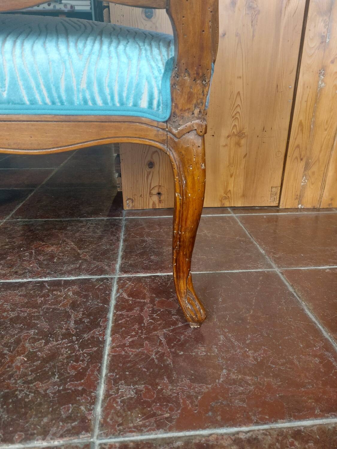 Restored Louis XV queen's armchair