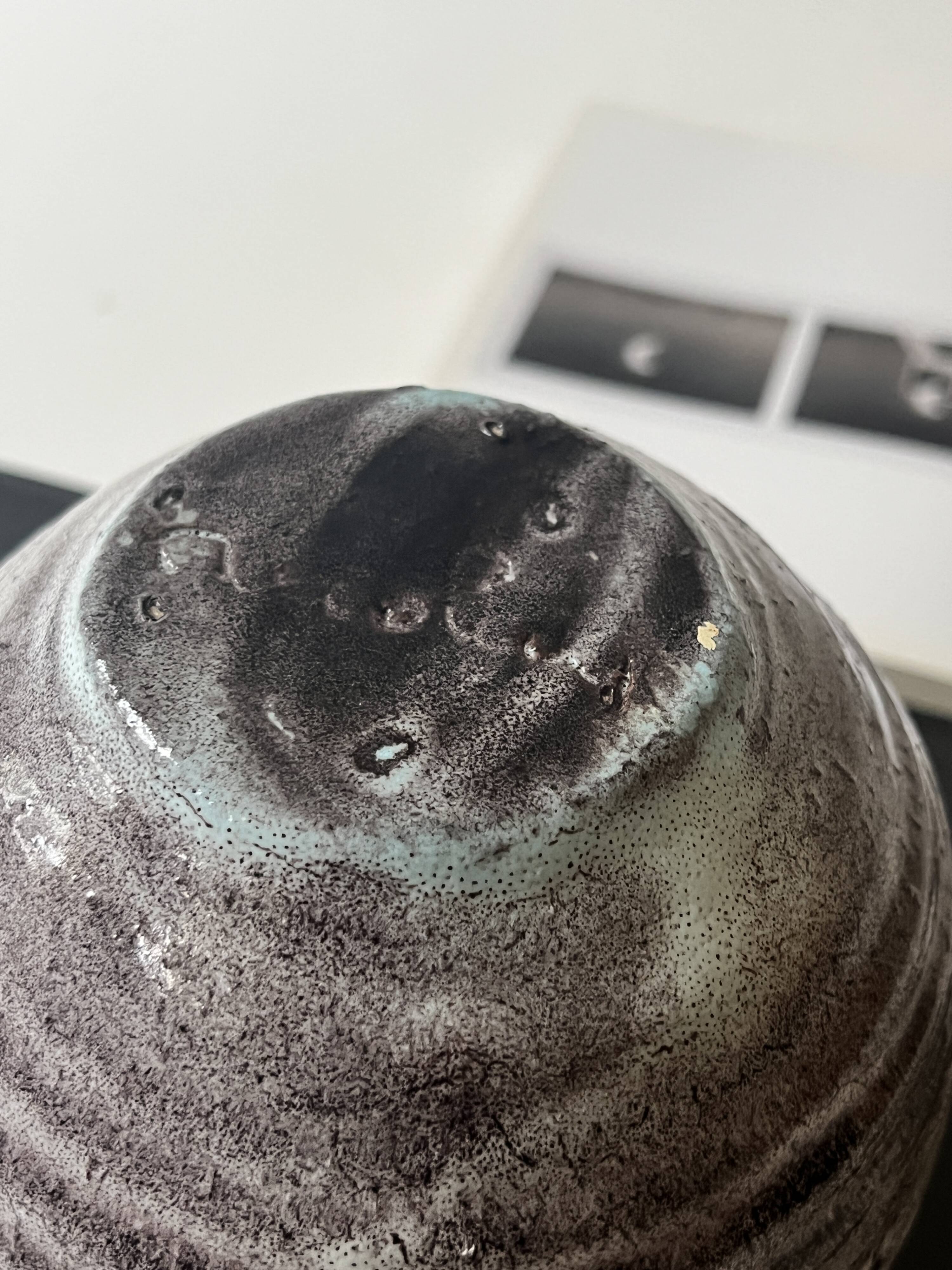 Glazed stoneware vase, Accolay FRANCE 1950