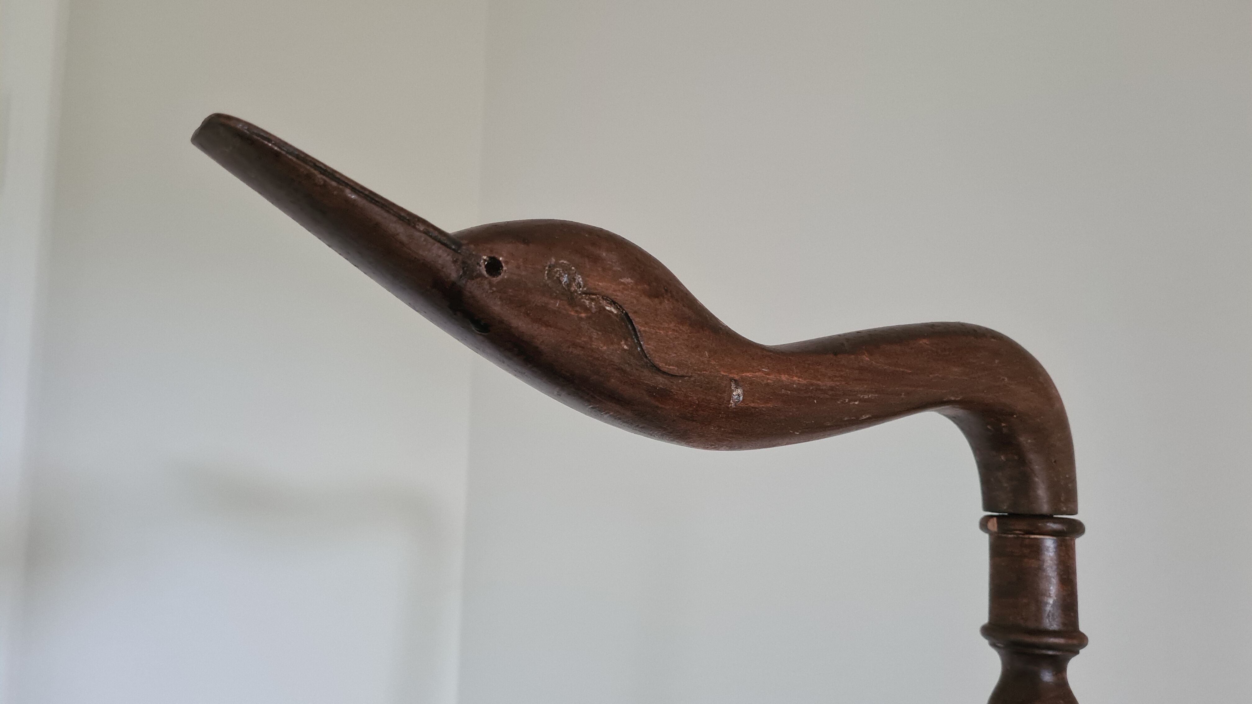 Old wooden rocking cradle twisted / vintage bars