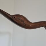 Old wooden rocking cradle twisted / vintage bars