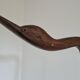Old wooden rocking cradle twisted / vintage bars