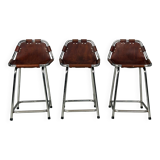 3x Leather Bar Stool for Les Arc Ski Resort, Selected by Charlotte Perriand