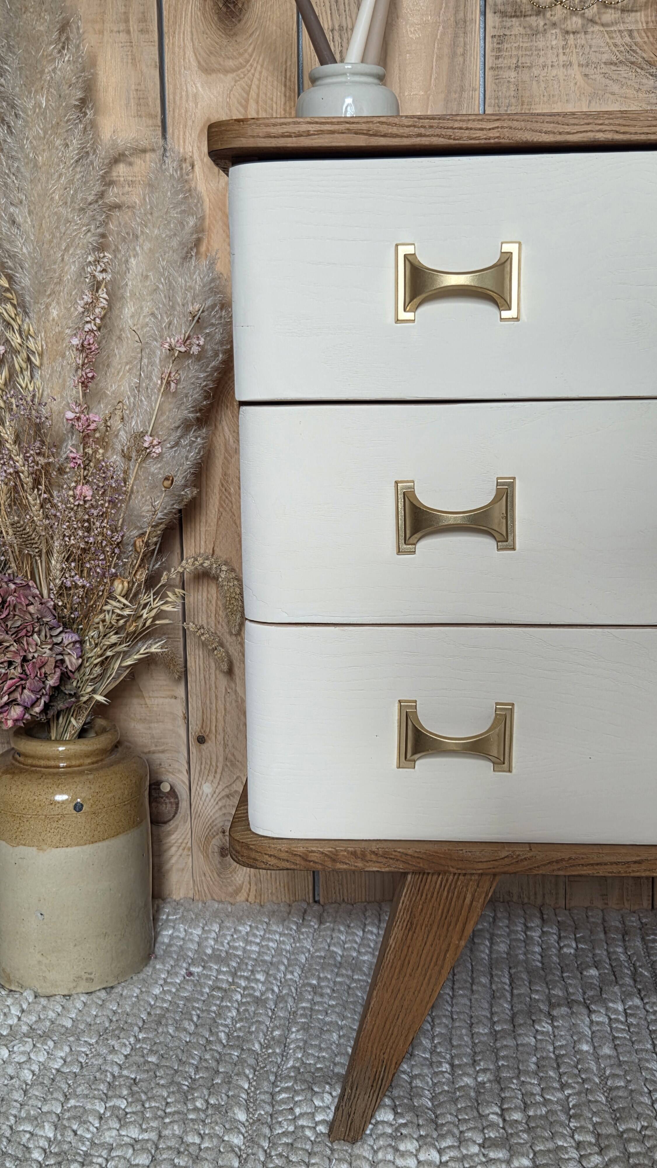 Commode vintage pieds compas renove