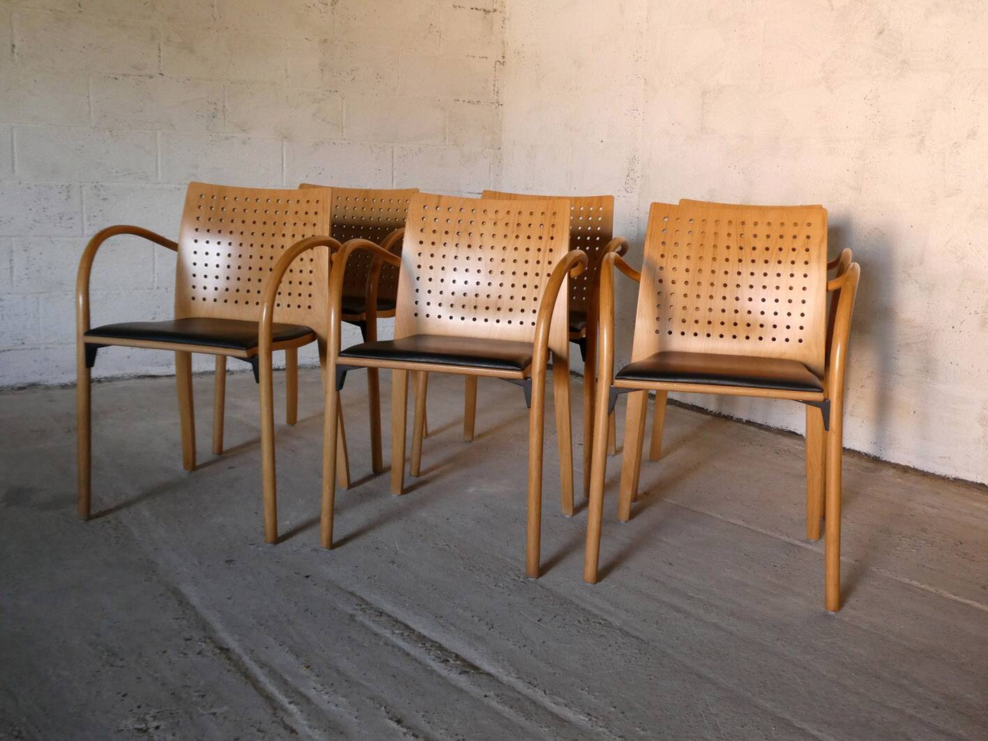 série de 6 chaises 290F de Wulf Schneider pour Thonet, 1990