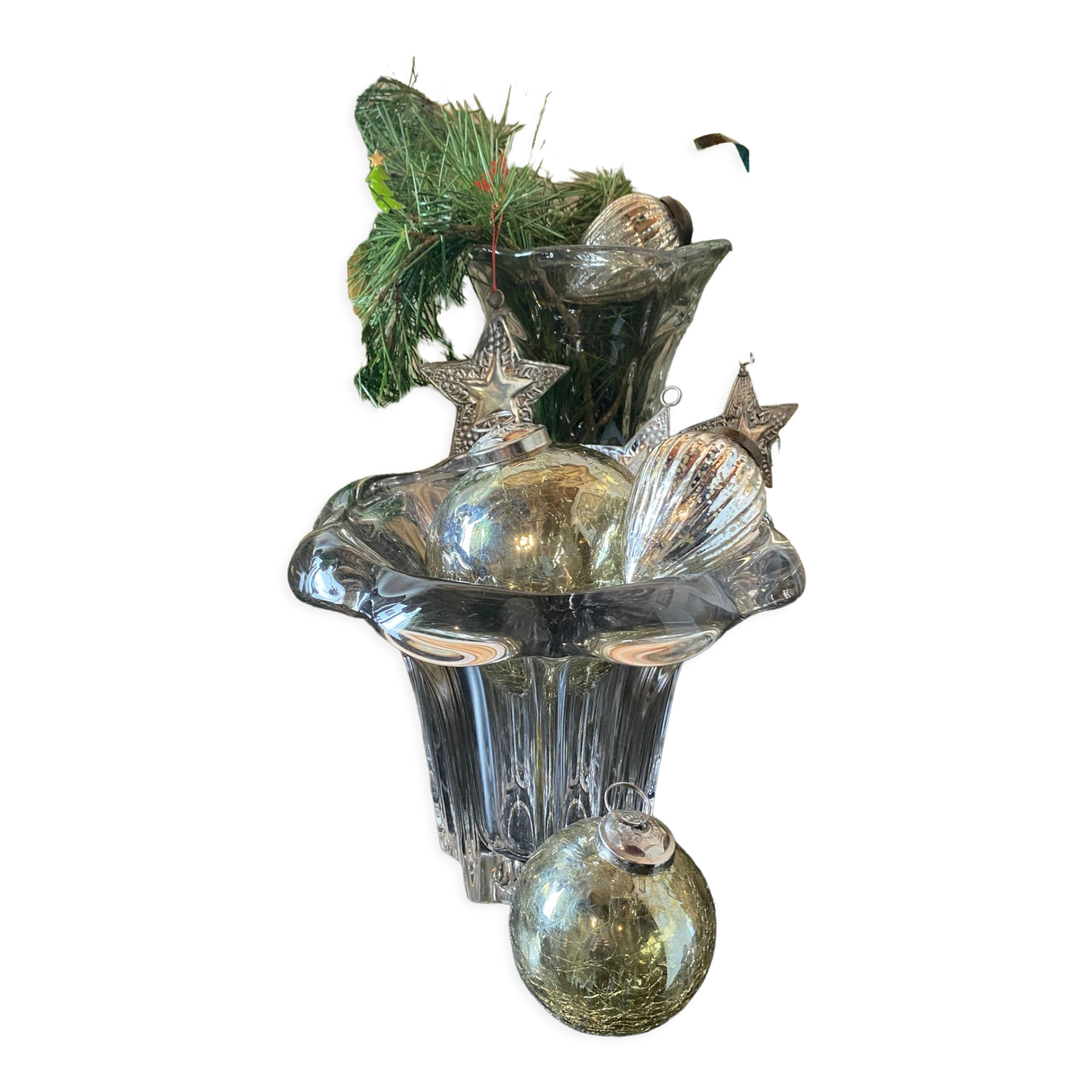 Vase en cristal "fleur" ancien