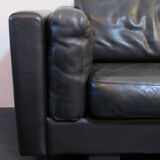 Black leather sofa from Denmark