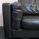 Black leather sofa from Denmark