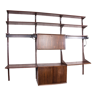 Large Danish modular rosewood shelf by Poul Cadovius 1960.