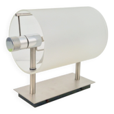 Lampe murale Cyclope en acier inoxydable moderniste avec tube en verre par Pierre Lallemand pour Moonlight, 1992