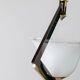 White Murano Glass Ceiling Lamp with Gold Metal Trim – 1980s Italian Vintage Triangular Chandelier