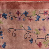 Ancient chinese carpet art deco handmade 91cm x 183cm 1920s