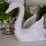 Cache pot cygne "faïence d'art"