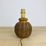 Vintage rattan ball lamp from the 60s