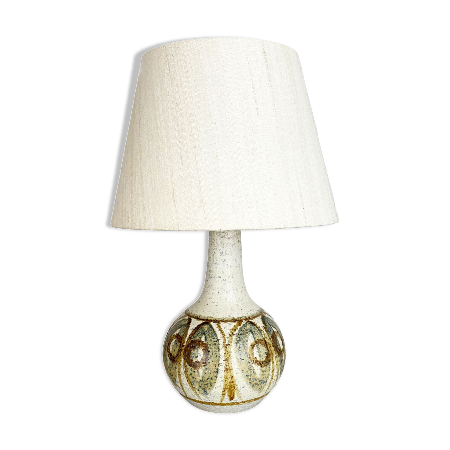 Ceramic studio pottery table light base by soholm  ceramic denmark 1970