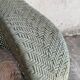 Vintage wicker lounge chair with pastel cushions – 1980s