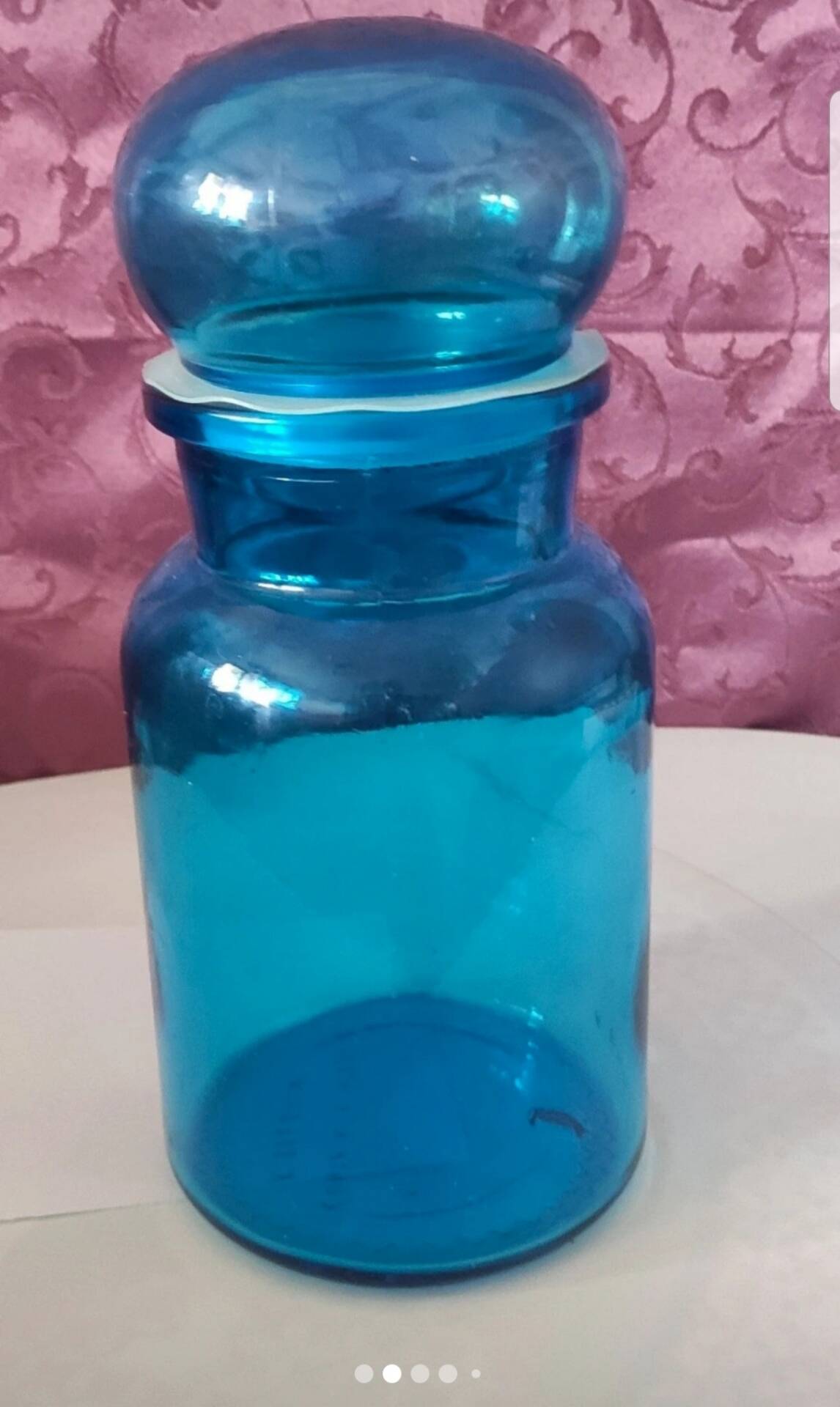 Green glass apothecary jar Belgium