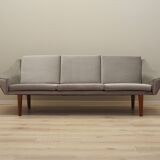 Grey velour sofa, Danish design, 1980s, production: Denmark