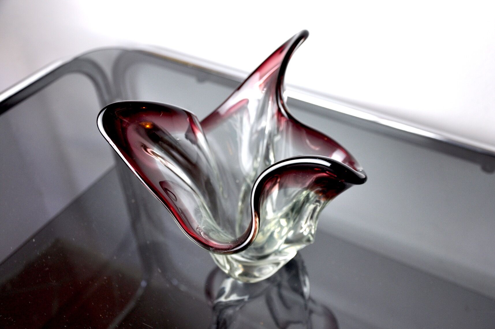 Purple seguso vase in Murano glass, Italy, 1960