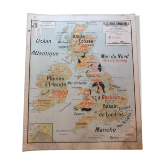 School map Vidal-Lablache No. 28 British Isles
