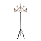 Wrought iron floor lamp with 5 light arms, 1940