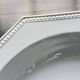 Antique octagonal platter from Creil and Montereau - Pearl pattern - Pale blue-grey