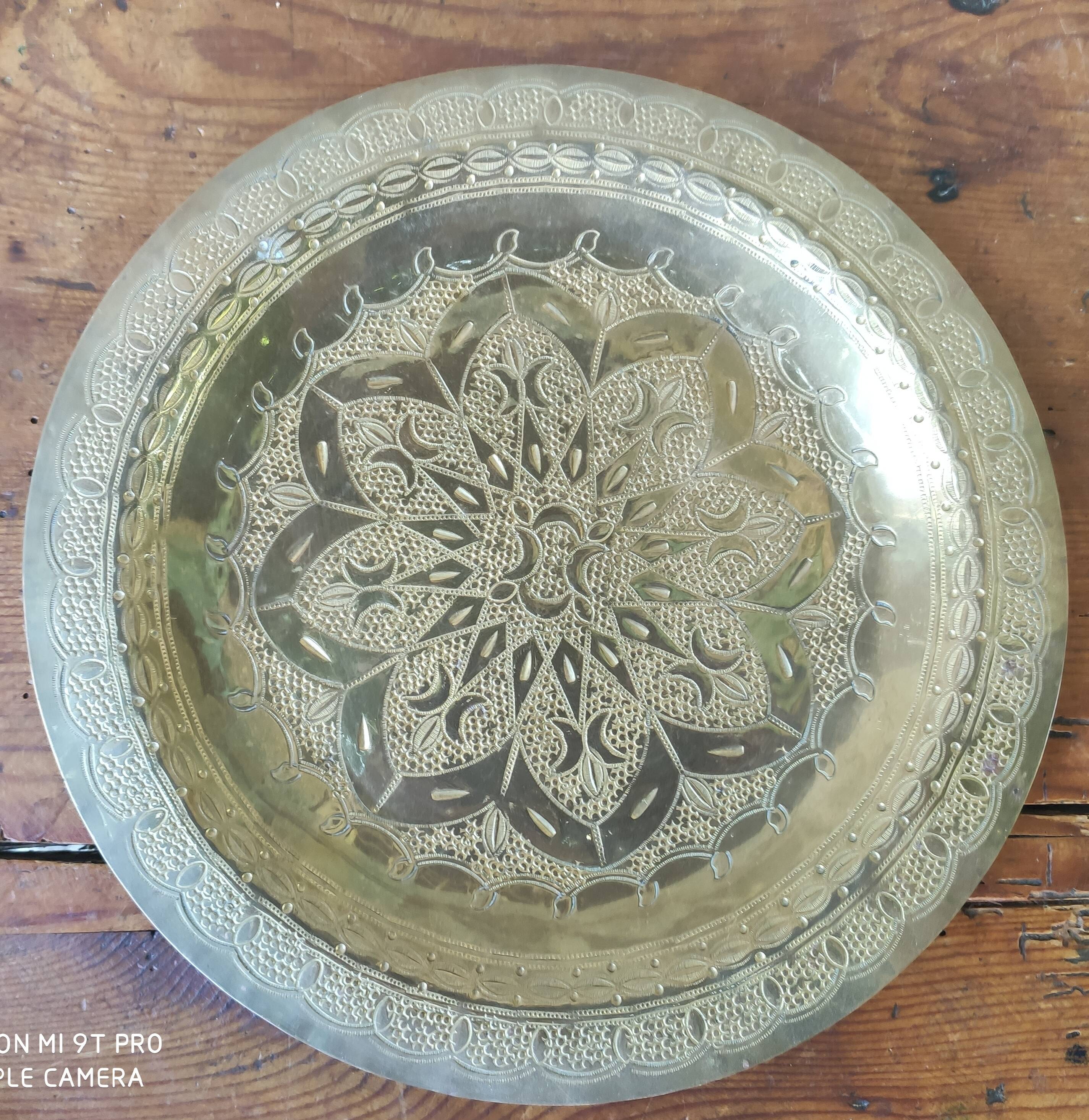 Old Moroccan brass tray