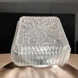 Square glass flush mount lamp for low ceilings