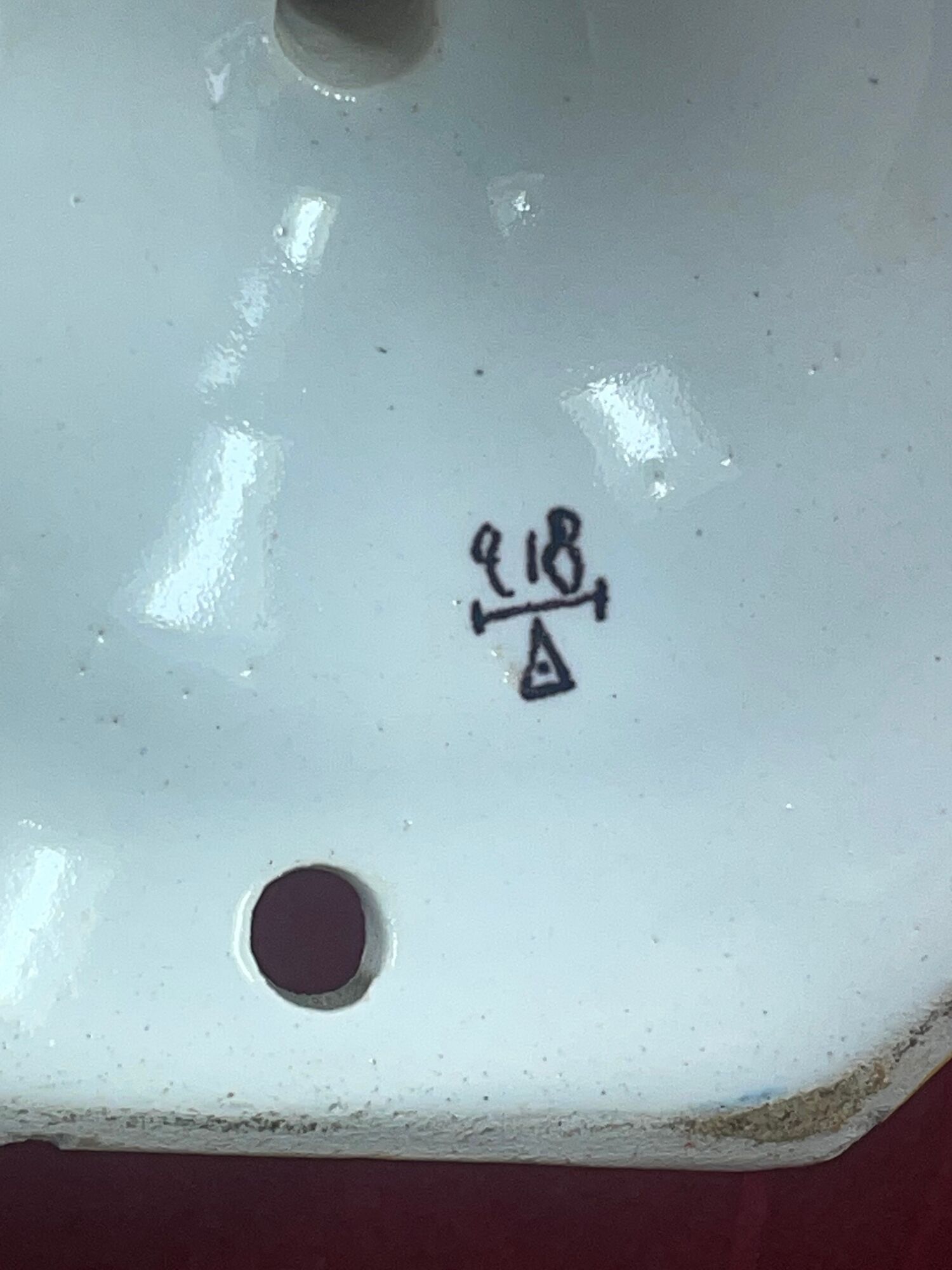 Candle holder in earthenware of Desvres