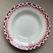 Antique hollow plate Digoin Sarreguemines Art Deco decoration in burgundy