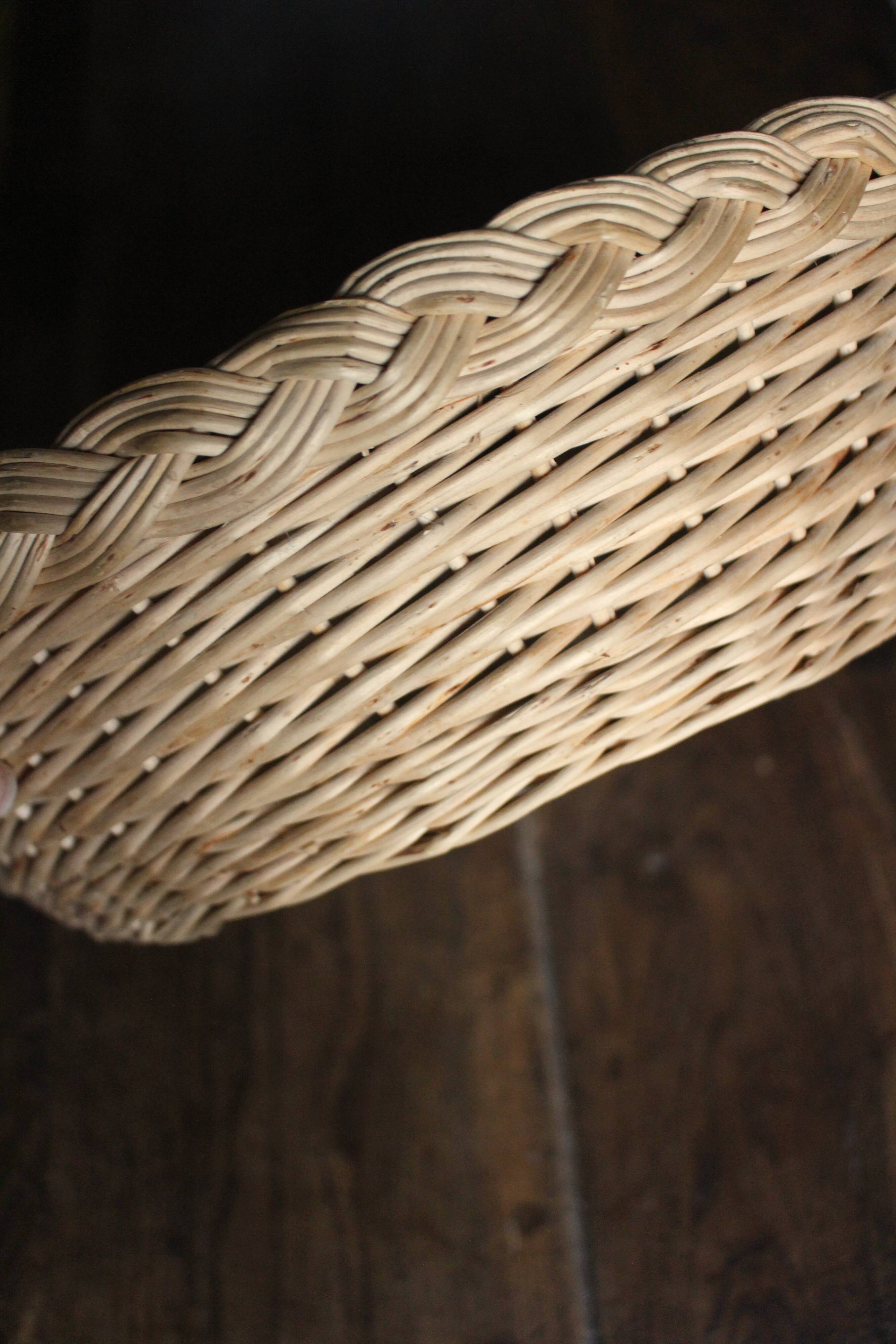 Vintage round wicker basket