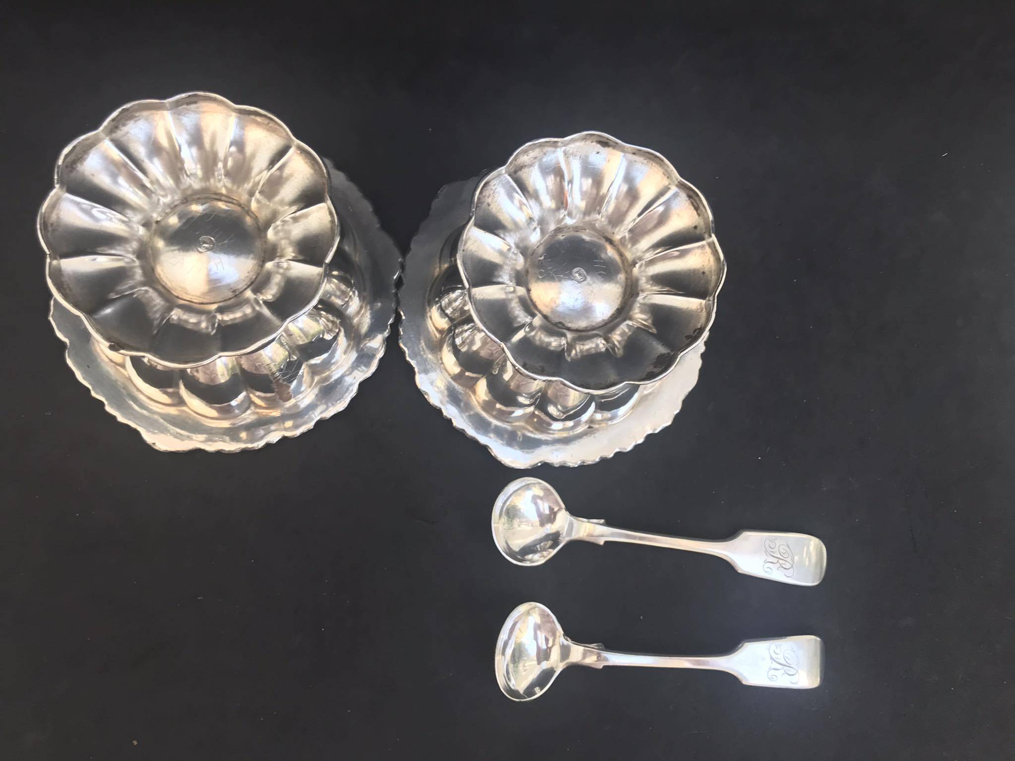 Antique English salt and pepper shakers