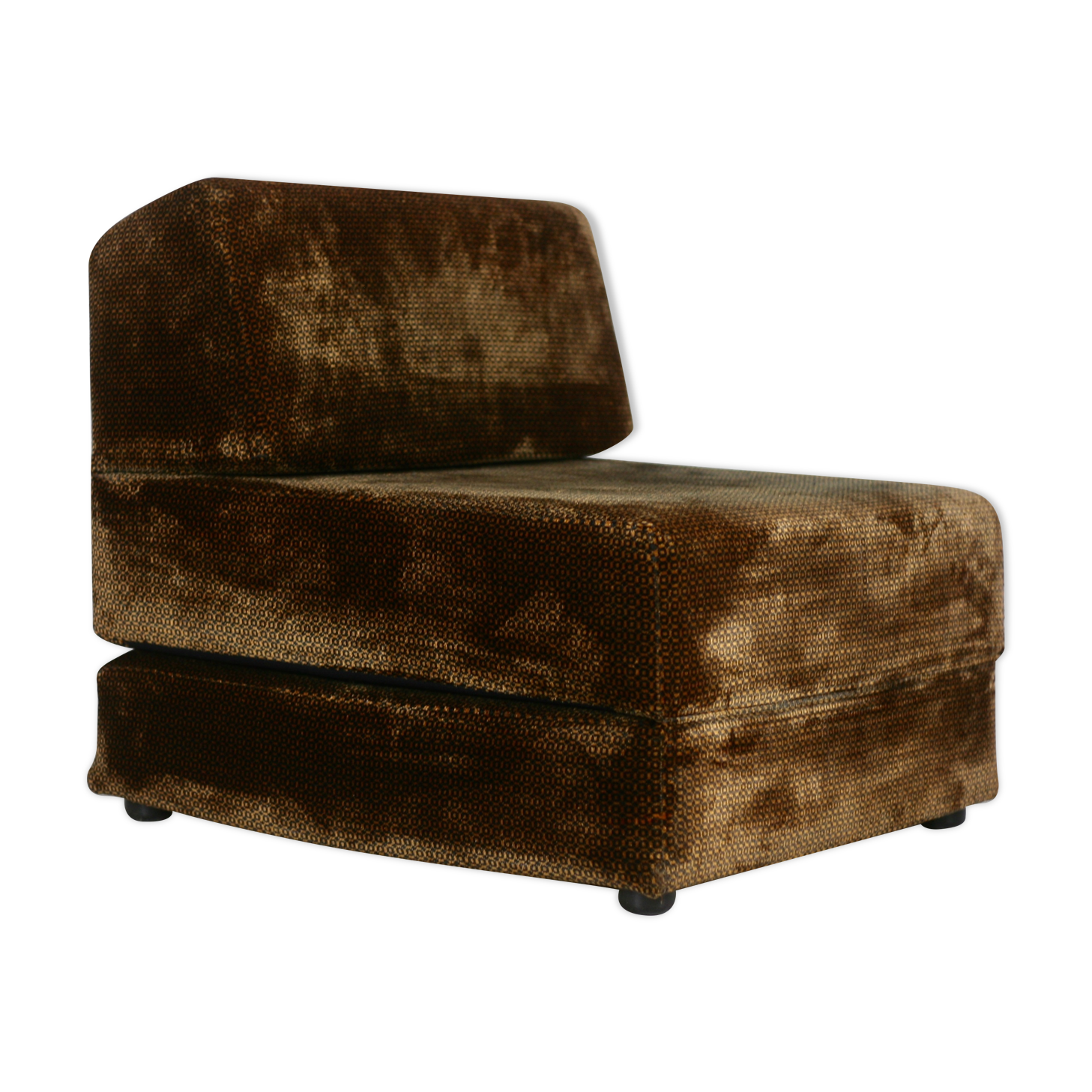 Foam and velvet heater "amber", convertible, France, circa 1970.