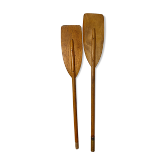 Old wooden oars