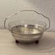 Art Deco fruit bowl in silver-plated metal and glass
