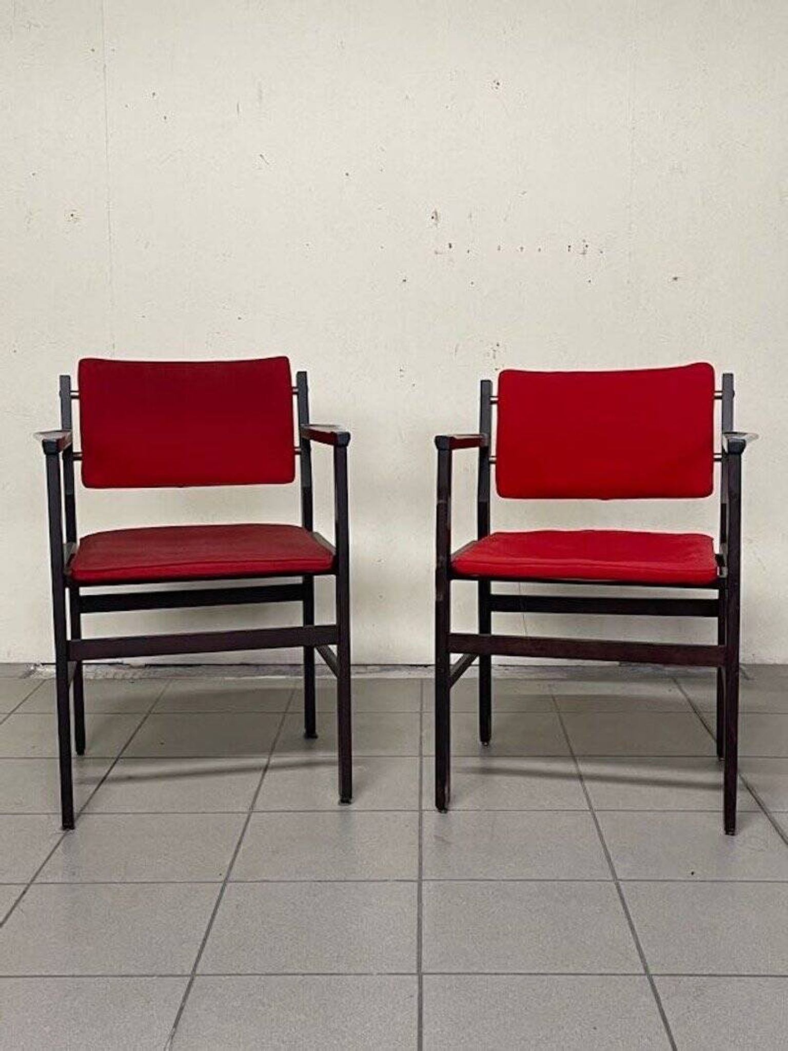 Armchairs with armrests, 1960s, set of 2