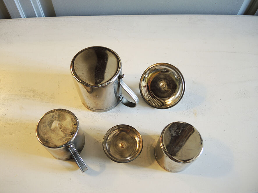 Former individual tea service in silver metal