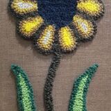 Grande tapisserie rétro à fleurs