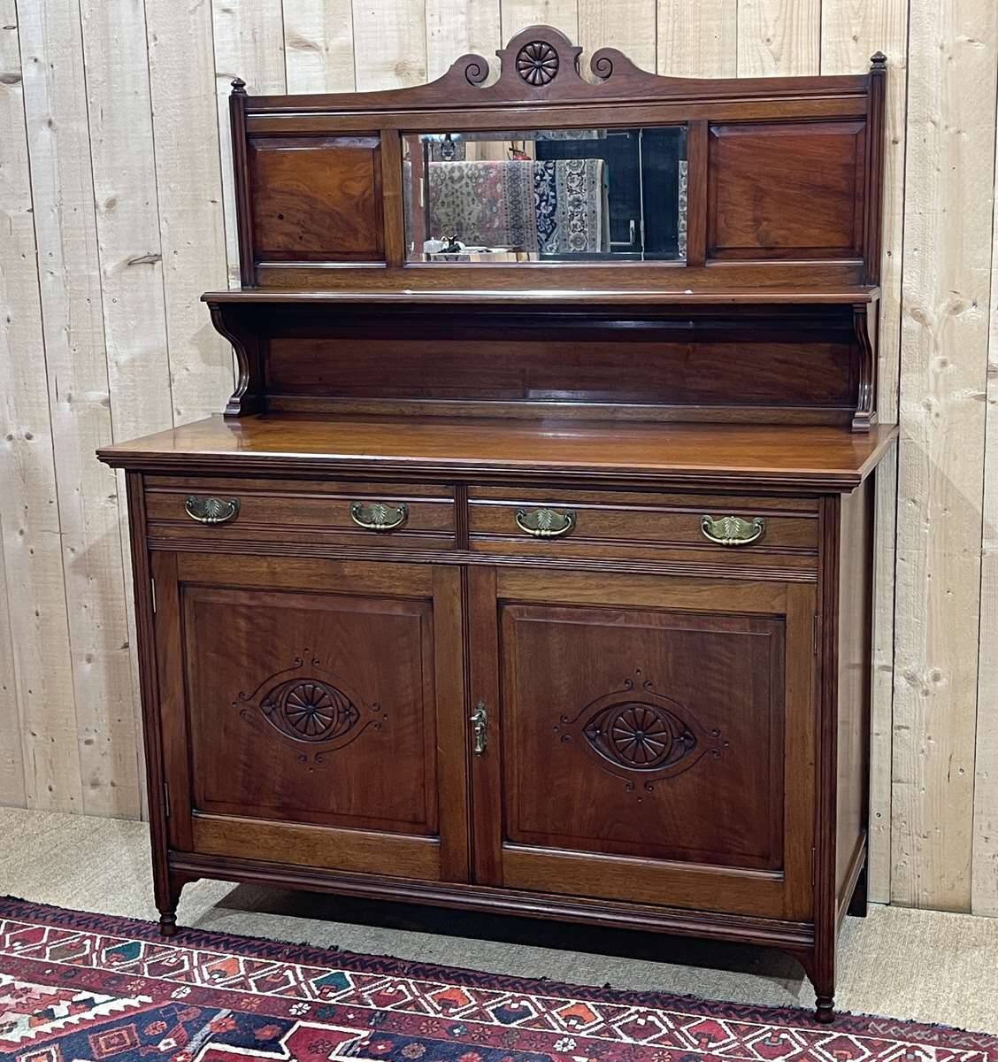English art nouveau buffet in mahogany early twentieth century