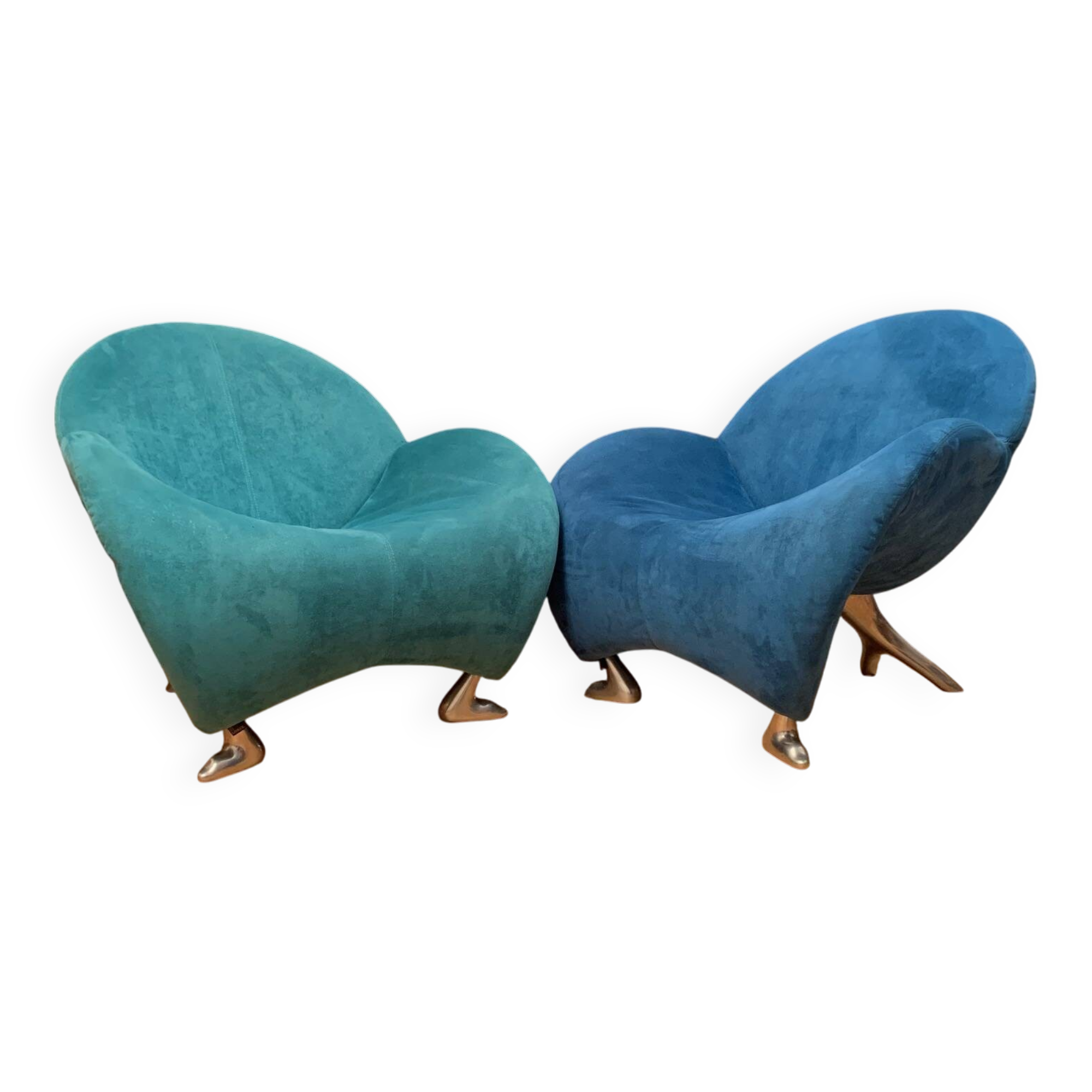 Pair of Papageno armchairs designed by Jan Armgardt, Leolux, Netherlands, 1990s