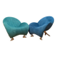 Pair of Papageno armchairs designed by Jan Armgardt, Leolux, Netherlands, 1990s