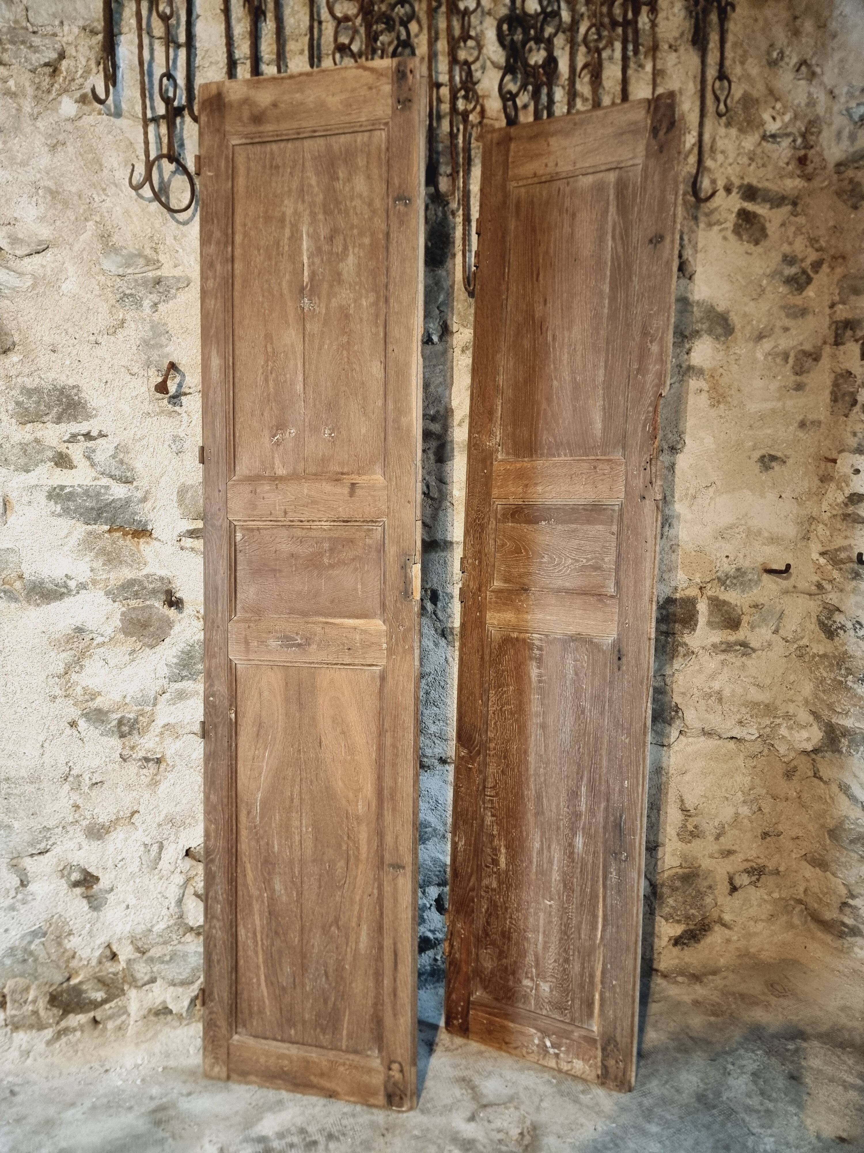 Pair of antique French oak doors – Late 19th century